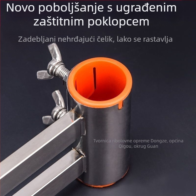 Stalak za kišobran od nehrđajućeg čelika za ribolov, otporan na vjetar, sa debelim nogama, veliki univerzalni nosač