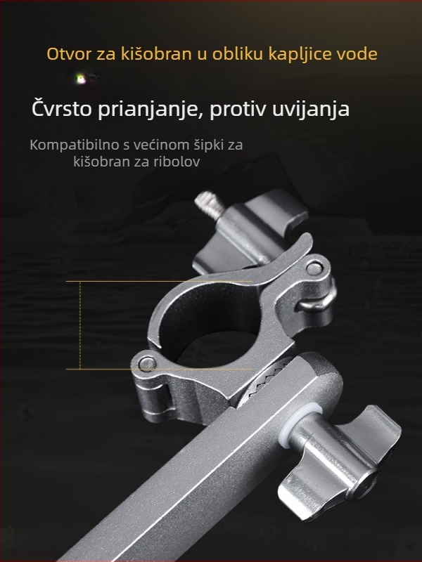 Prošireni nosač kišnog stolca za ribolov, kompatibilan sa 22–25 cm, višedirekcijsko podešavanje, europski stil
