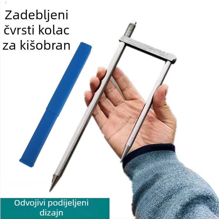 Odvojivi zemni klin za ribolovni kišobran sa nosačem — produžen i zgušnjen, za veliki kišobran