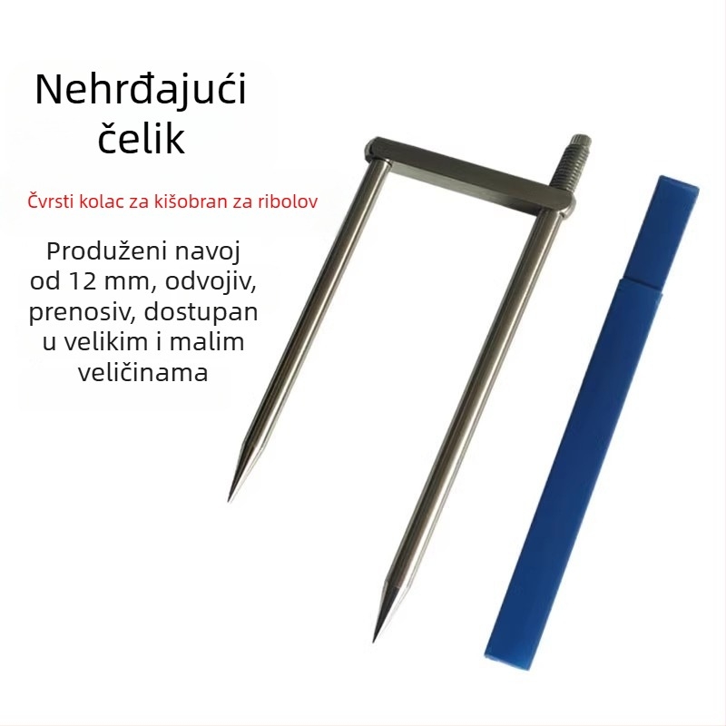 Odvojivi zemni klin za ribolovni kišobran sa nosačem — produžen i zgušnjen, za veliki kišobran