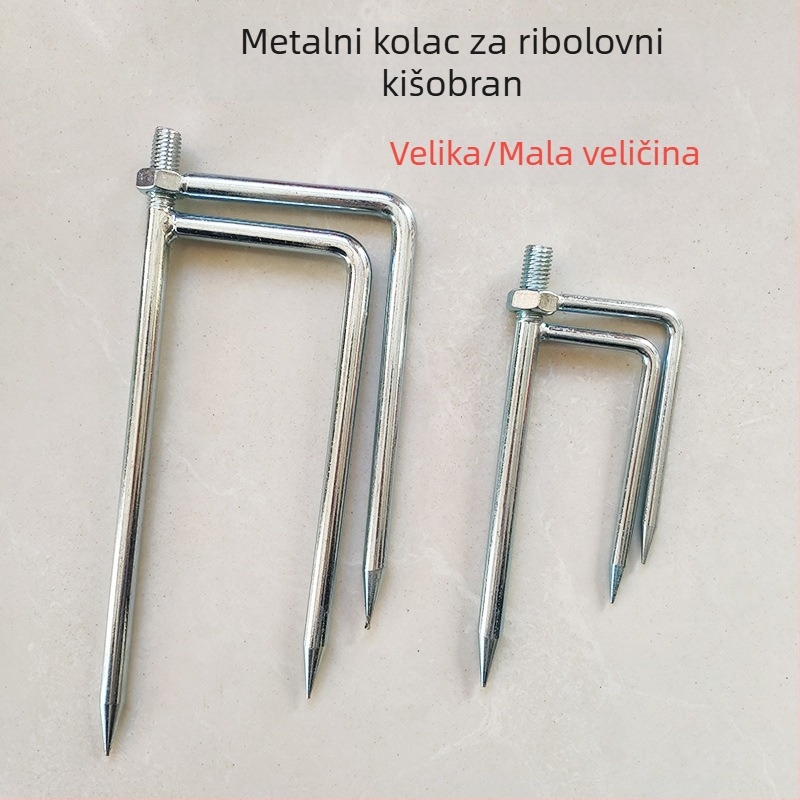 Metalni zemljani kolac za ribolovni kišobran sa 12 mm vijčanim spojem