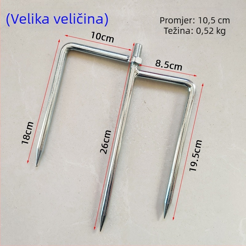 Metalni zemljani kolac za ribolovni kišobran sa 12 mm vijčanim spojem