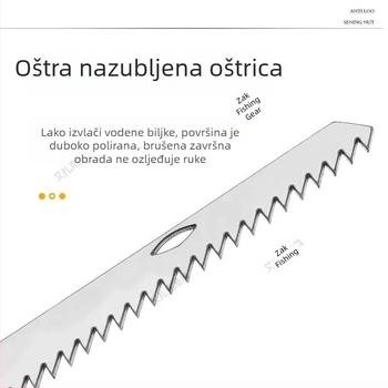 Sklopivi nož za vodenu vegetaciju za ribolov, teški nož od nehrđajućeg čelika za čišćenje ribolovnih mjesta