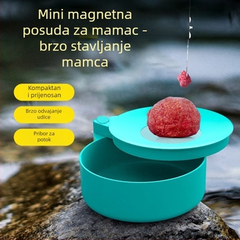 Mini magnetska posuda za mamce s jakim magnetom za ribolov — prijenosna magnetska posuda za mamce, kutija za ribolov i oprema za vanjski ribolov