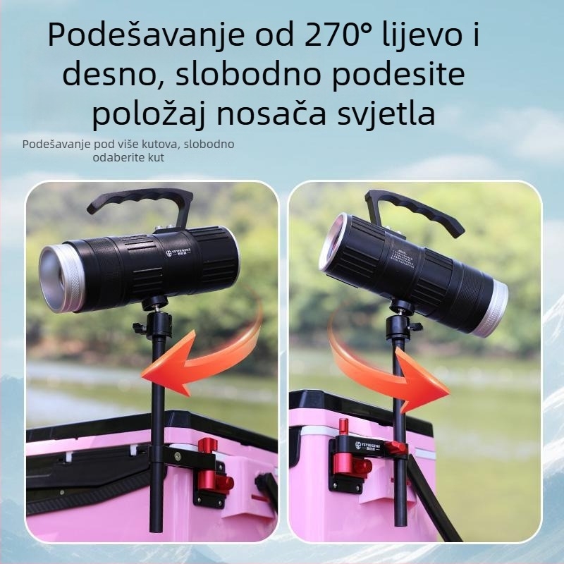 Sklopivi teleskop lampe za kampiranje i ribolov — univerzalni nosač lampe za kutiju za ribolov i stolicu
