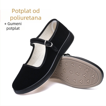 Ženske platnene cipele s ravnom potplatom, udobne za posao, neklizajuće, pogodne za ples