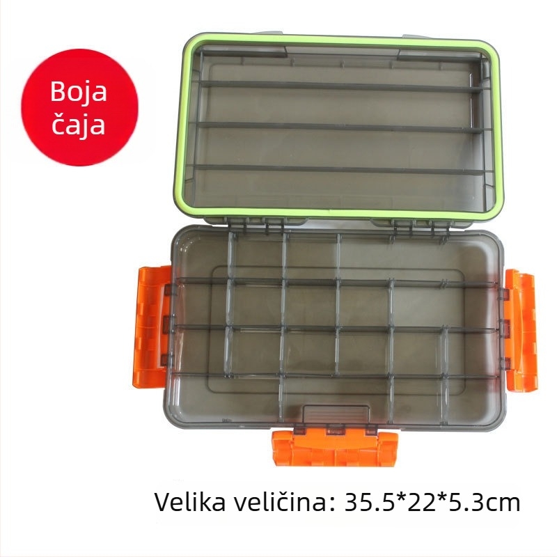 Prozirna kutija za varalice, vodootporna, s četiri boje, s trostrukim zatvaračem sa strane, jednoslojna, s umetkom za sitne dodatke i mamce