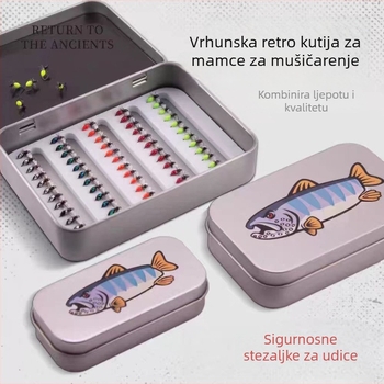 Magnetska mala kutija od željeza za ribolovne kukice i dodatke, prijenosna kutija za mamce i muhe