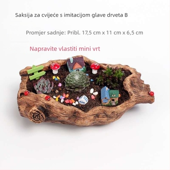 Betonska posuda za biljke s motivom korijena, za sukulente, pogodna za stolnu ili podnu dekoraciju