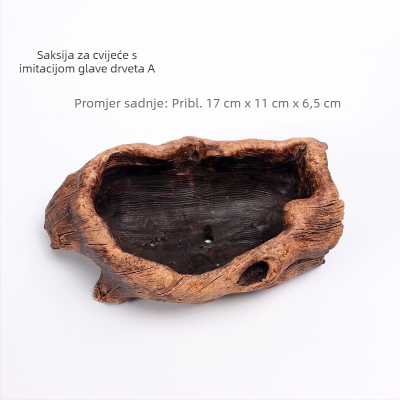 Betonska posuda za biljke s motivom korijena, za sukulente, pogodna za stolnu ili podnu dekoraciju