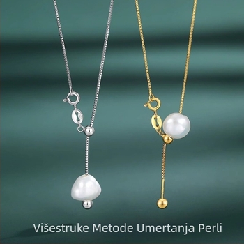 Sterling srebro 925 kutija lanac – univerzalni lanac za DIY privjesak s perlicama, tip igle, teleskopski podesiv 41–50 cm