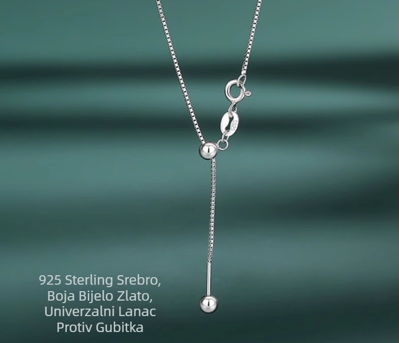 Sterling srebro 925 kutija lanac – univerzalni lanac za DIY privjesak s perlicama, tip igle, teleskopski podesiv 41–50 cm