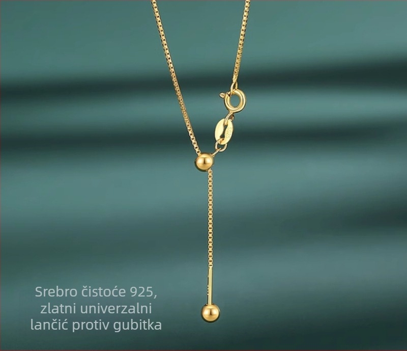 Sterling srebro 925 kutija lanac – univerzalni lanac za DIY privjesak s perlicama, tip igle, teleskopski podesiv 41–50 cm