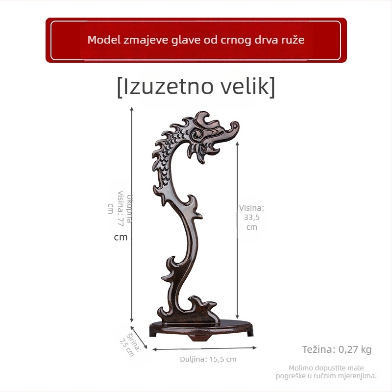 Čvrsti drveni stalak za jadeit nakit, ručno izrezbaren