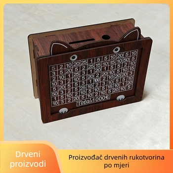 Retro drvena štednjak za učenike, elegantan i ukrasan – samo polaganje, bez isplate; može čuvati novčanice i novčiće.