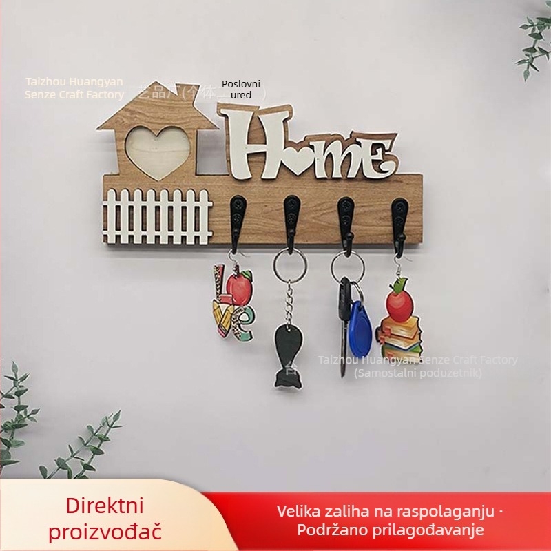 Zidni držač ključeva od drveta – ulazni zidni dekor minimalističkog stila