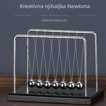 Newtonova klatna sa sedam kuglica – drveni stolni ukras