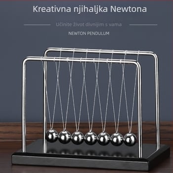Newtonova klatna sa sedam kuglica – drveni stolni ukras