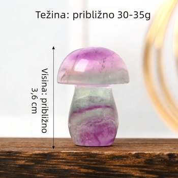 Prirodni kristalni fluorit – ukras u obliku gljive za stolni dekor kuće