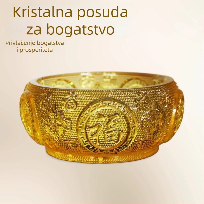 Krištalna posuda za štednju – dekorativni komad s bijelim i citrinskim kristalom