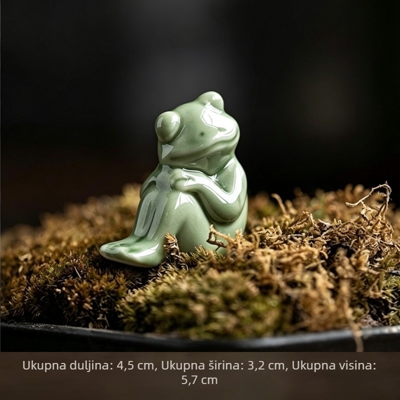 Keramički držač štapića mirisa u obliku žabe – dekorativni kadidilni censer za čajnu ceremoniju, kućni dekor