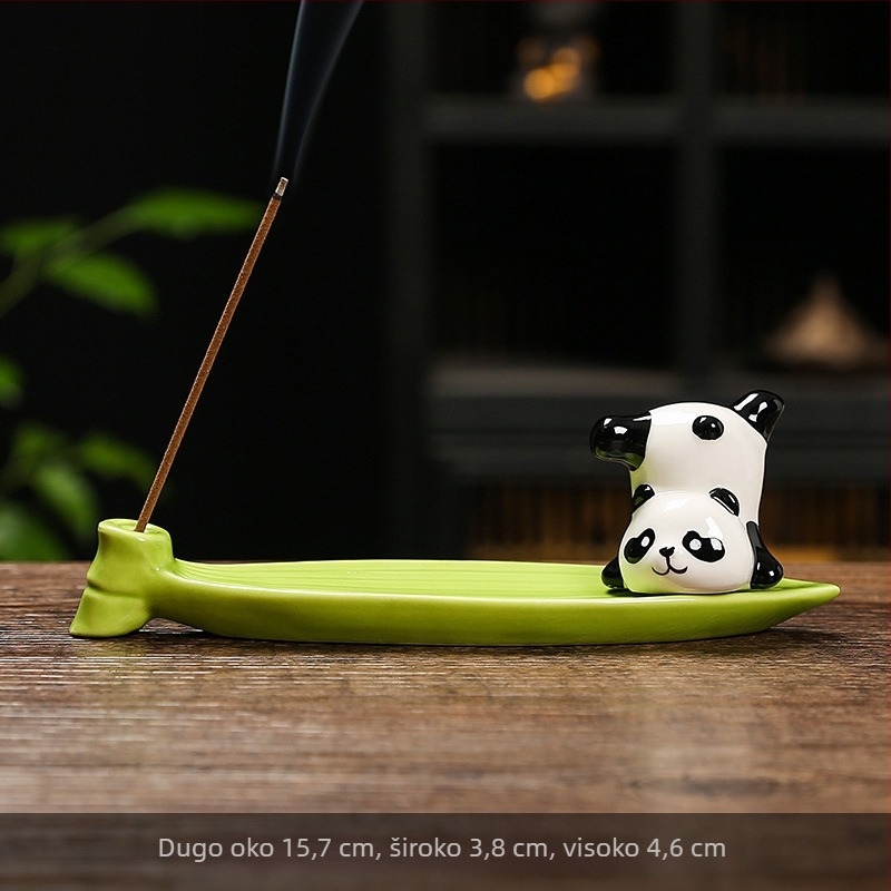 Keramički držač za tamjan Panda za uredski stol i čajni stol — moderni minimalistički dekor doma