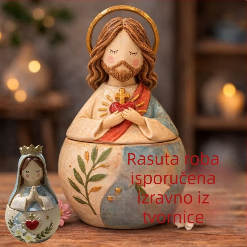 Ručna kutija za molitvu s vilom, ukras od smole