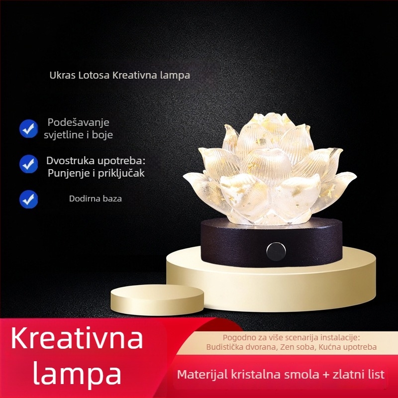 Prozirni smolni ukras u obliku lotosa za kućnu dekoraciju, mali dekorativni predmet.