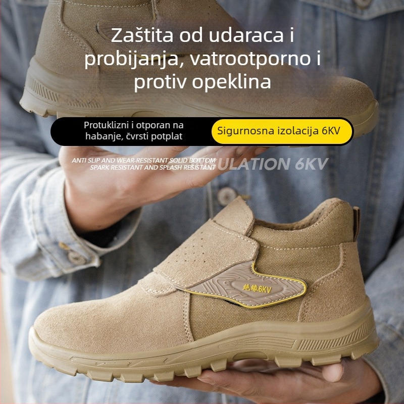 Muške sigurnosne cipele za zavarivanje sa izolacijom, otporne na opekline, probijanje i udar, čvrstim potplatom, izdržljive za gradilište