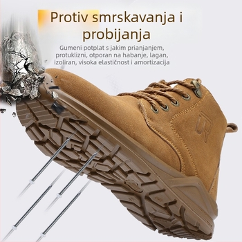 Ljetne sigurnosne cipele za zavarivače na gradilištu, kožne lagane radne cipele sa čeličnim vrhom, izolirane, otporne na udarce i perforiranje.