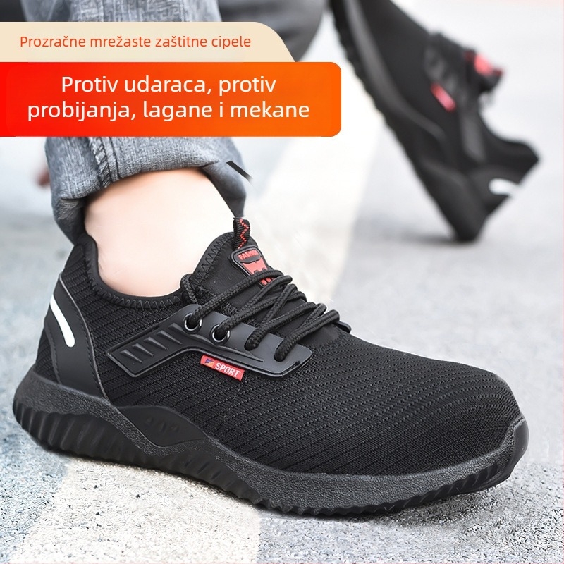 Dišu radne cipele s čeličnim prstom, ljetni mrežasti gornji dio, otporne na udarce i prodiranje, mekana potplata