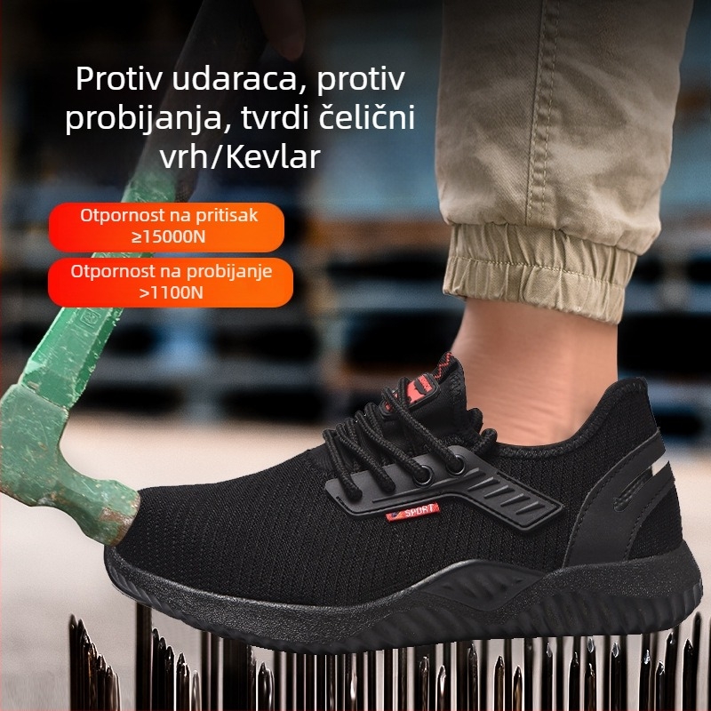Dišu radne cipele s čeličnim prstom, ljetni mrežasti gornji dio, otporne na udarce i prodiranje, mekana potplata