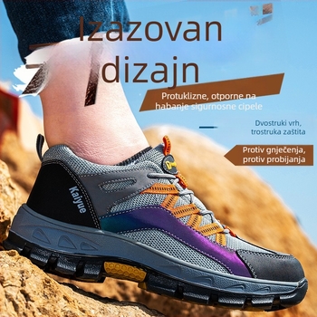 Cipele za sigurnost s čeličnim prstom, otporne na udarce i probijanje, prozračni gornji dio od mrežice, zaštitne cipele otporne na habanje, protuklizna potplat