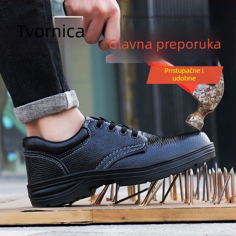 Muške cipele za zaštitu na gradilištu s čeličnom špicom, otporne na udarce i probijanje, lagane i prozračne, bez mirisa, cipele s čeličnom pločom