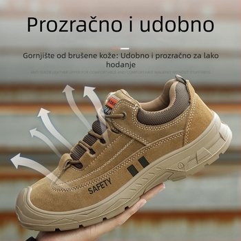 Muške zaštitne radne cipele s čeličnom špicom i čeličnom pločom, otporne na udarce i probijanje, otporne na opekline, lagane, izdržljive, s kontrolom mirisa