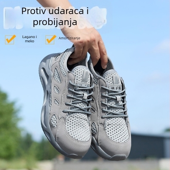 Muške ljetne sigurnosne cipele – otporne na udarce i probijanje, prozračne, lagane, mekana potplata, udobne cijeli dan