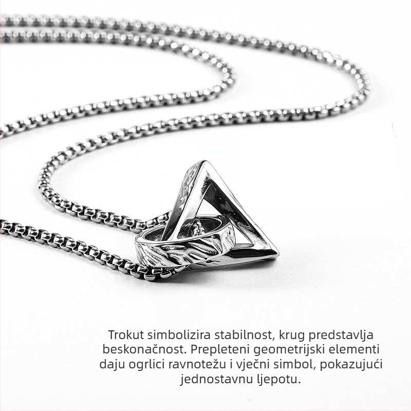 Geometrijski lanac za muškarce – moderan, svestran, visokokvalitetna ogrlica za ključnu kost, pogodna za pulover