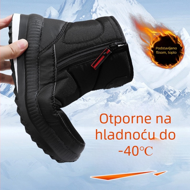 Muške zimske čizme za snijeg 2026, protuklizna mekana potplata, fleece podstava, vodootporne, tople, casual zimske čizme