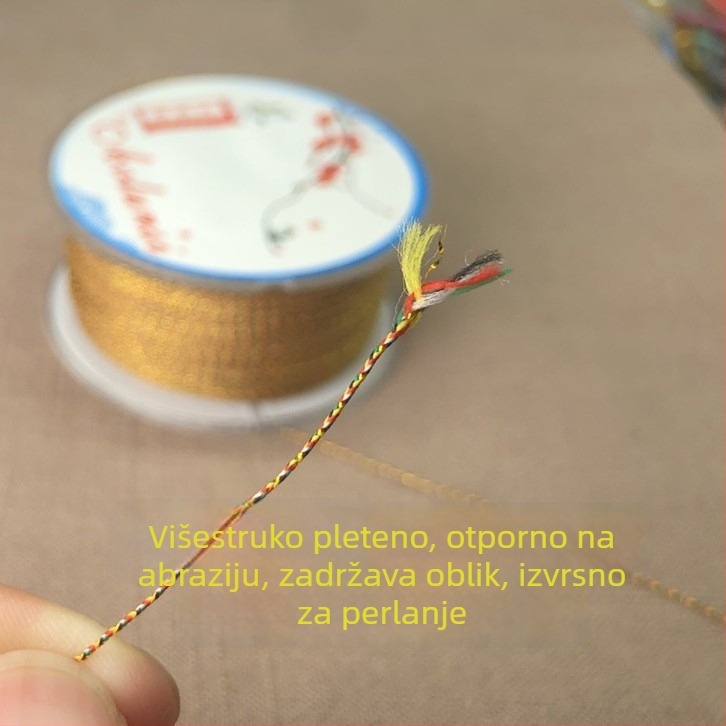 0,4 mm visokokvalitetni višebojni zlatom pleteni narukvica konac, vlakno jade, DIY materijal, izdržljiv