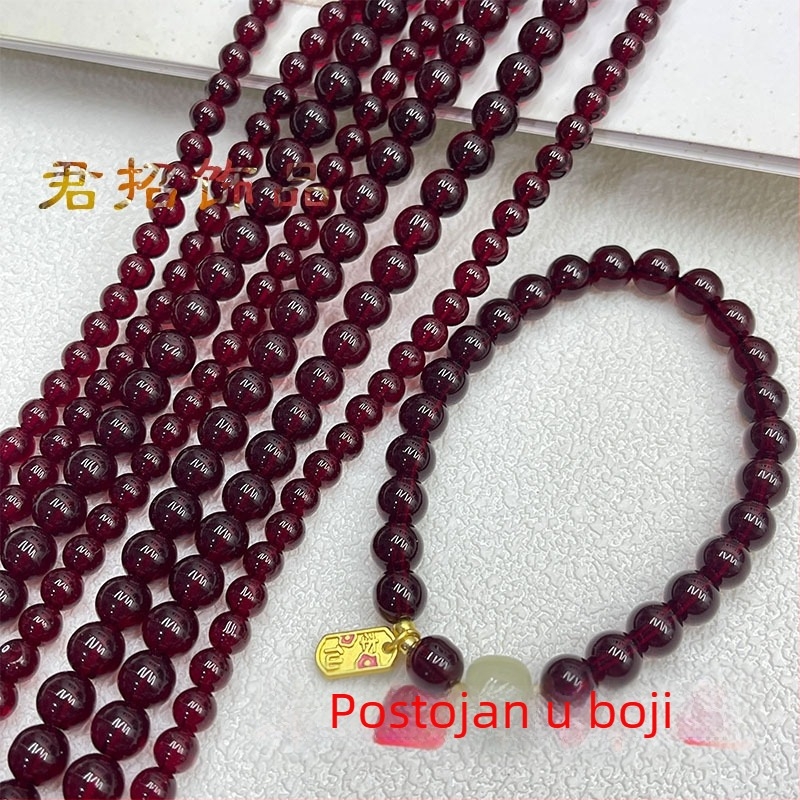 8 mm staklene okrugle perle u boji imitacije granata, slobodne perle za izradu nakita
