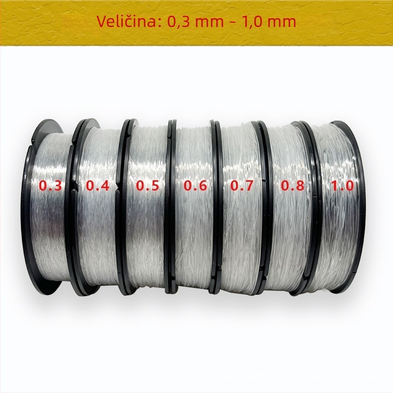 0.3–1.0 mm korejski kristalni elastični konac, mala rola, proziran, za DIY narukvice i ogrlice
