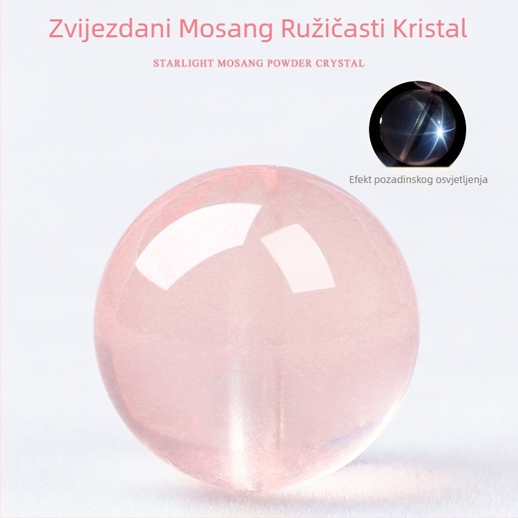 7A prirodni ružičasti kvarc - slobodne perle, Mozambička zvjezdano ružičasta, ručno izrađene okrugle perle