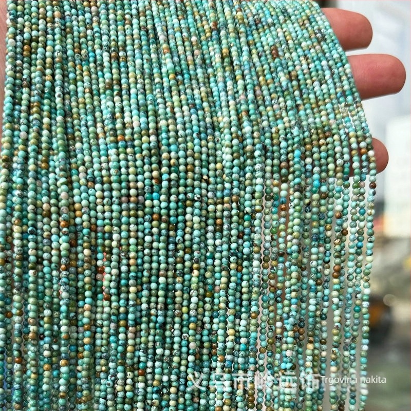 Prirodni turkizni perli, 2-4 mm, okrugli, labave perle za DIY nakit – komponente za narukvicu i ogrlicu