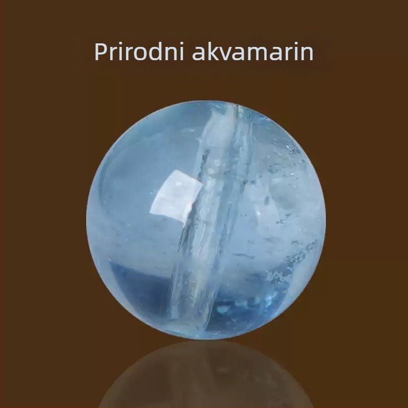 Akvamarinske kristalne perle, 8 mm, okrugle, labave, u nijansama plavog neba i bijelih oblaka — materijal za DIY nakit