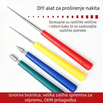 Ručni alat za proširivanje rupa u nakitu za DIY, dugačka oštra igla u obliku kišobrana
