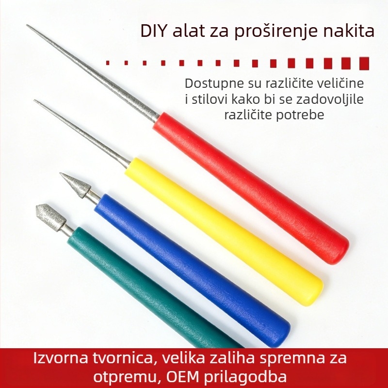 Ručni alat za proširivanje rupa u nakitu za DIY, dugačka oštra igla u obliku kišobrana