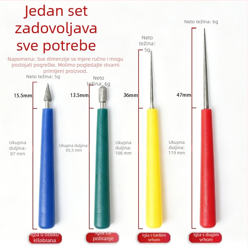 Ručni alat za proširivanje rupa u nakitu za DIY, dugačka oštra igla u obliku kišobrana