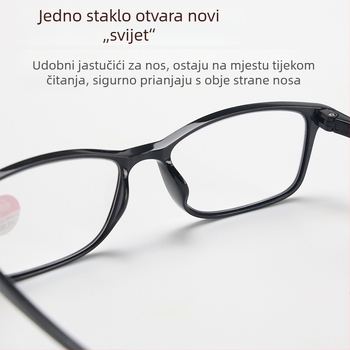 Muške naočale za čitanje s punim okvirom, crne, anti-plava svjetlost, izdržljiv TR90 okvir, jasan klasičan dizajn