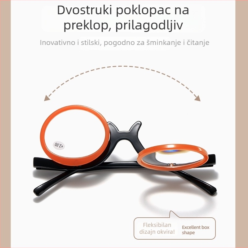 Nove naočale za čitanje u kineskom stilu s opružnim nogicama, dvostrukim lećama, flip-on dizajnom, okruglim okvirom