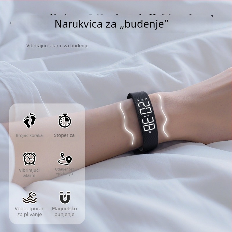 Vodootporan pametni sat učenicima, silikon remen, 50 m vodootpornost, vibracijski alarm, mjesečni prikaz